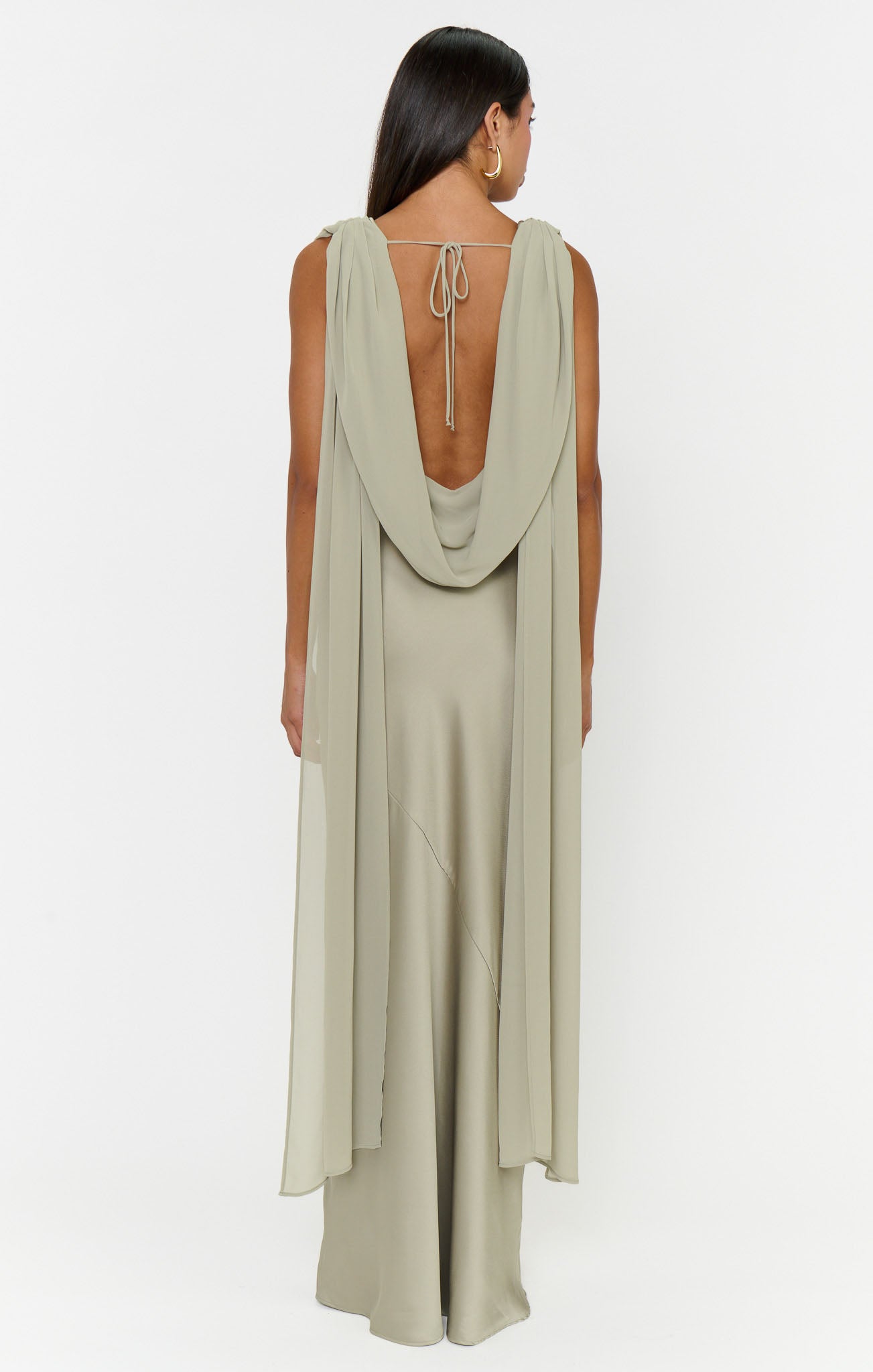 Maya Maxi Dress ~ Moss Green Luxe Satin - Image 7