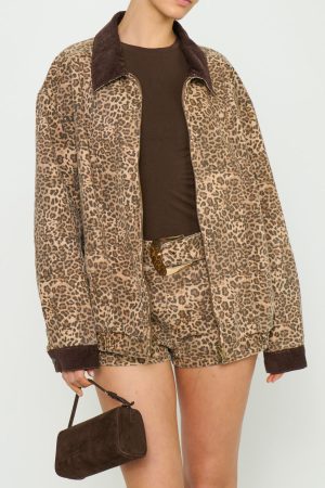 Carter Bomber Jacket ~ Mod Leopard Denim