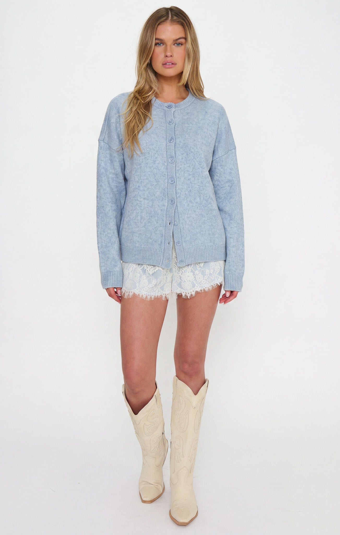 Foster Cardigan ~ Blue Knit - Image 3