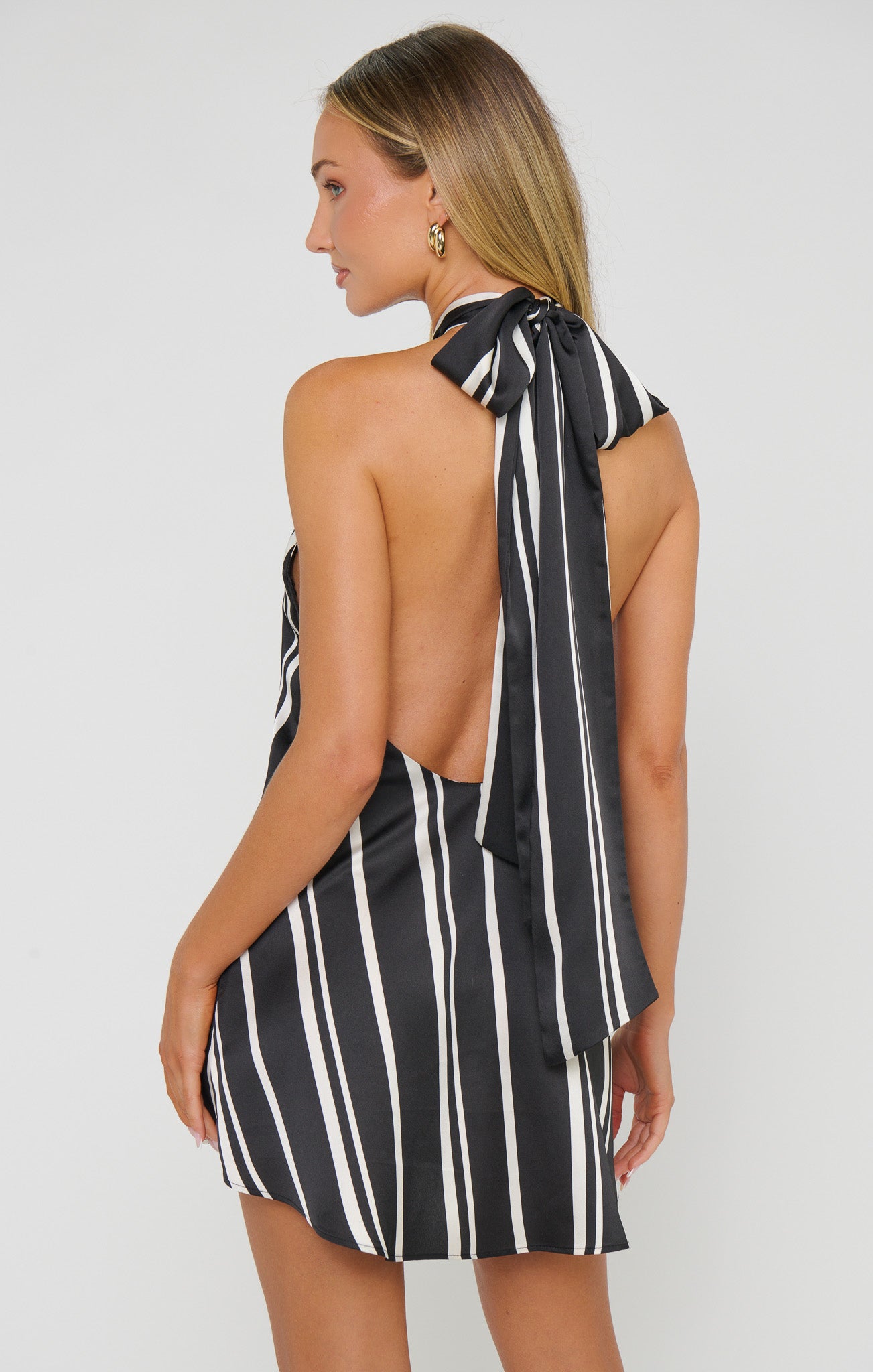 Twist Mini Dress ~ Onyx Stripe - Image 2