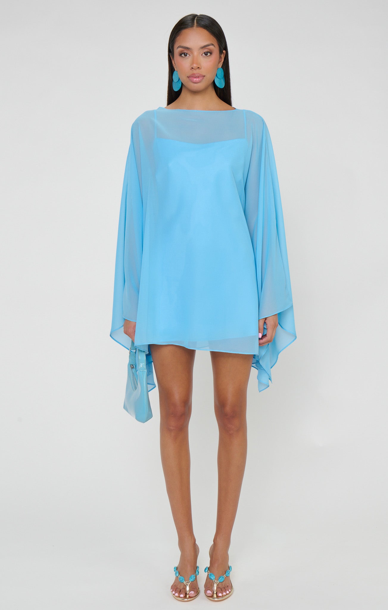 Olsen Mini Dress ~ Baby Blue Chiffon - Image 4