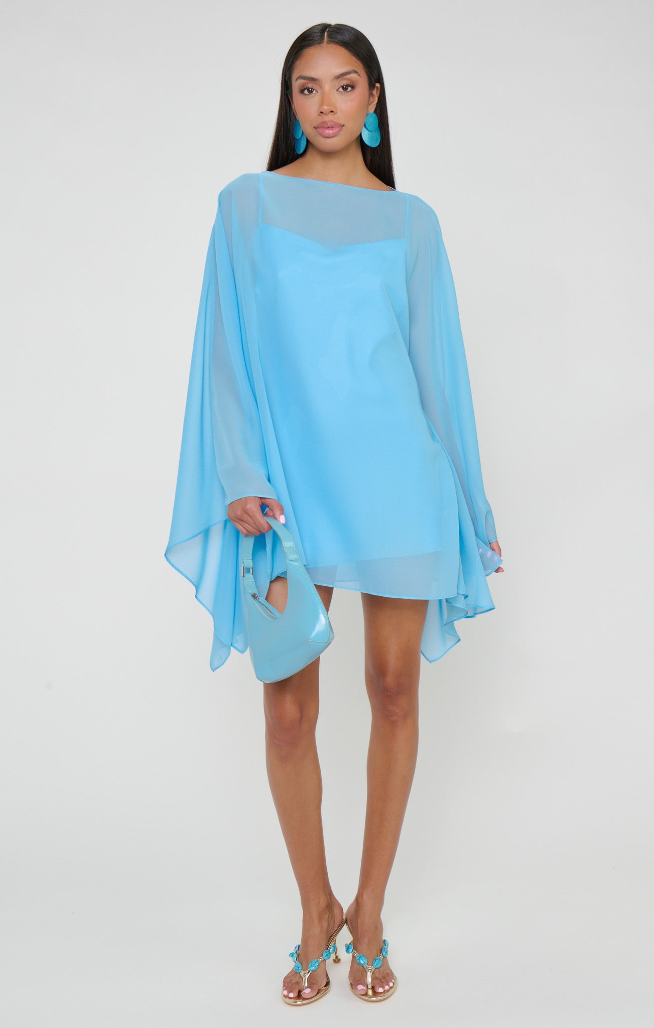Olsen Mini Dress ~ Baby Blue Chiffon - Image 6
