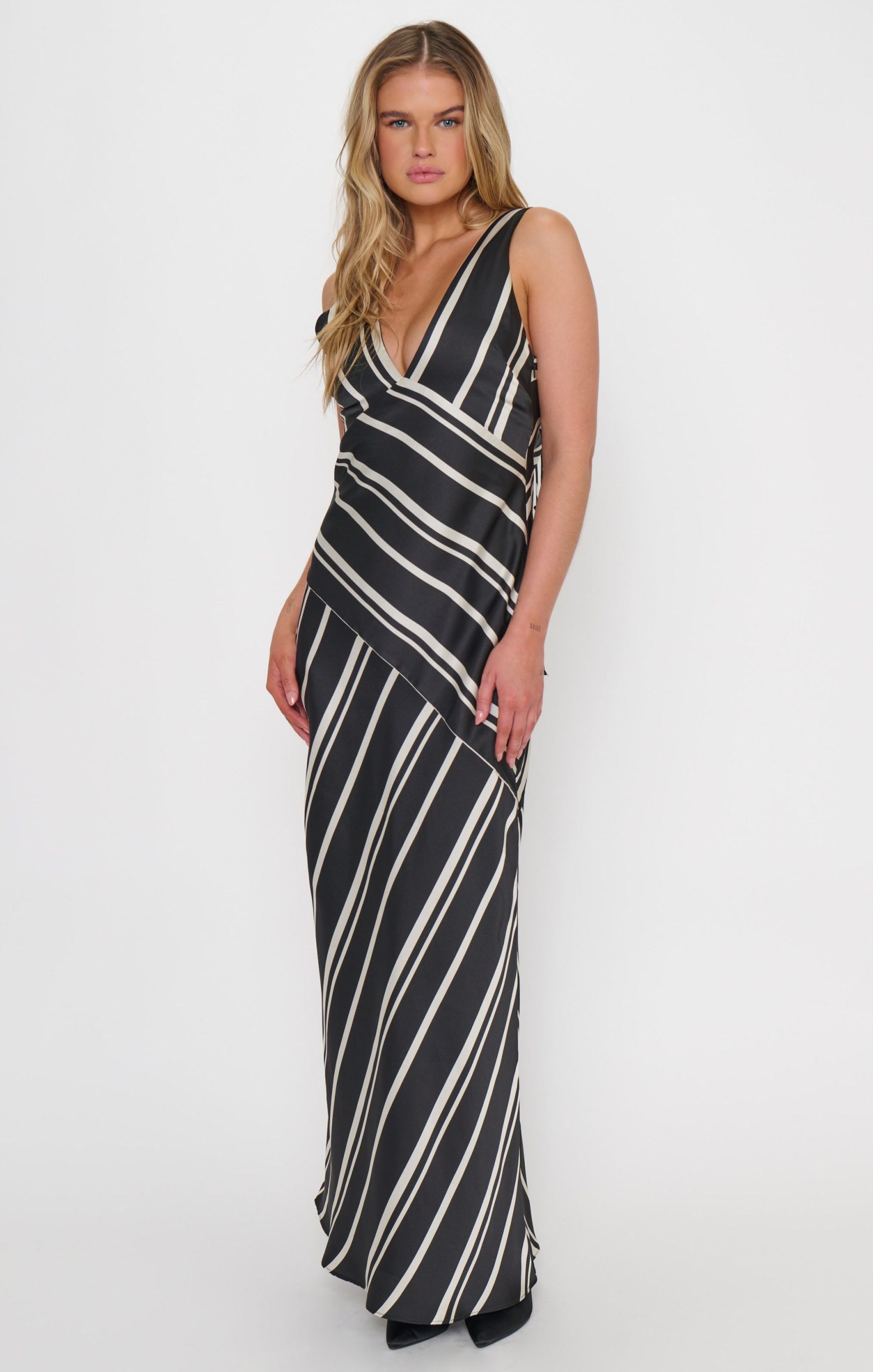 Mira Dress ~ Onyx Stripe