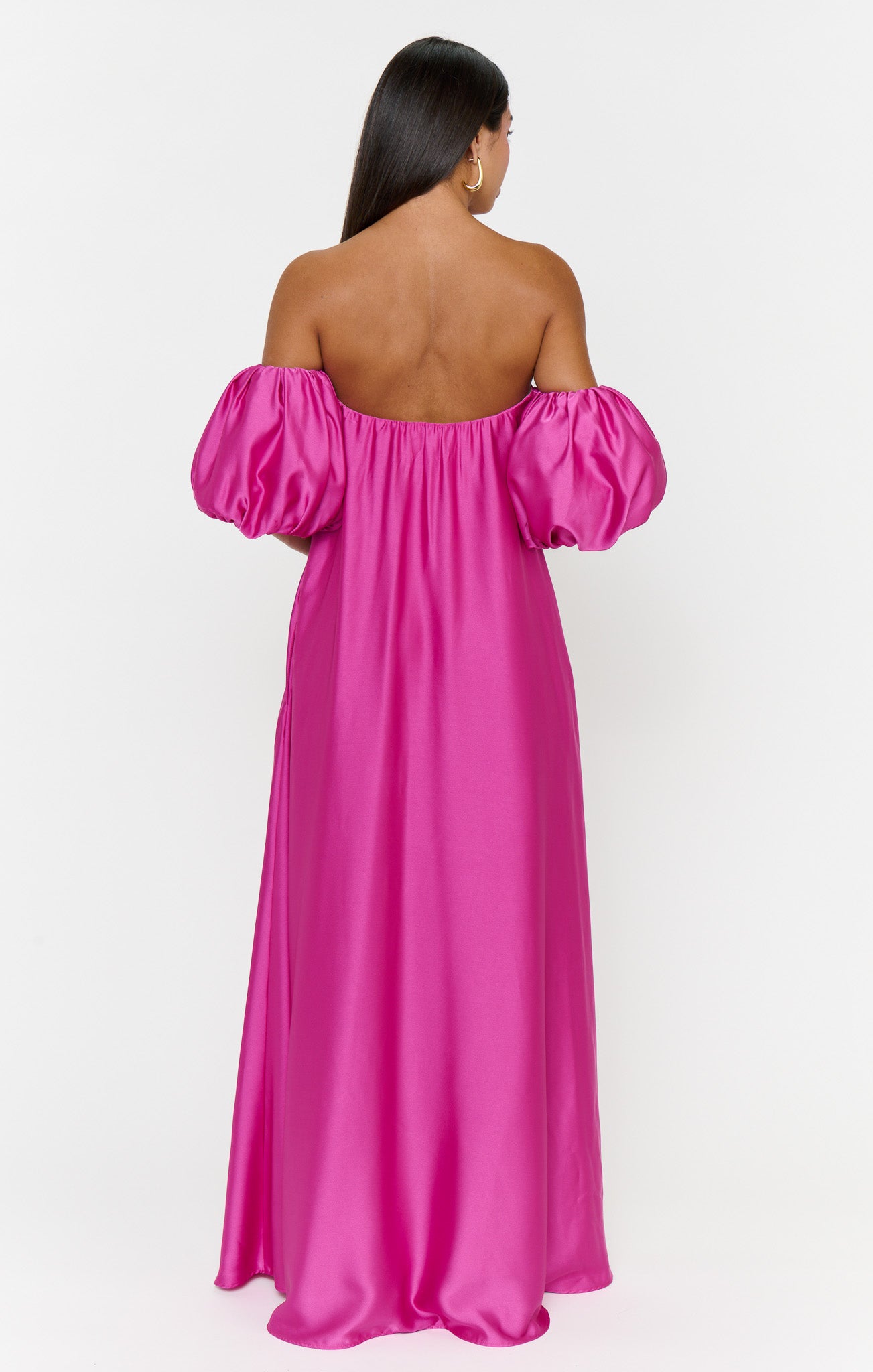 Cassy Maxi Dress ~ Rich Magenta Luxe Satin - Image 5