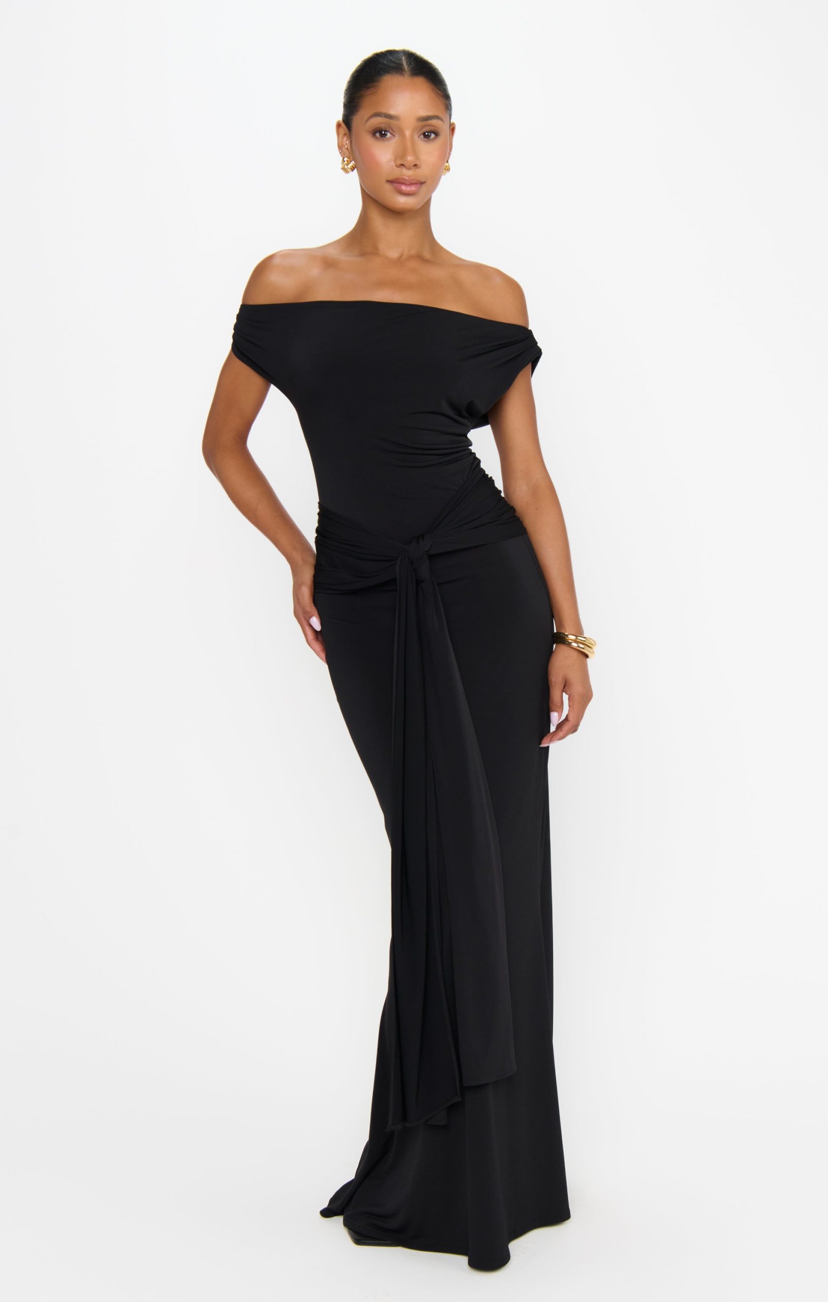 Winona Wrap Maxi Dress ~ Black