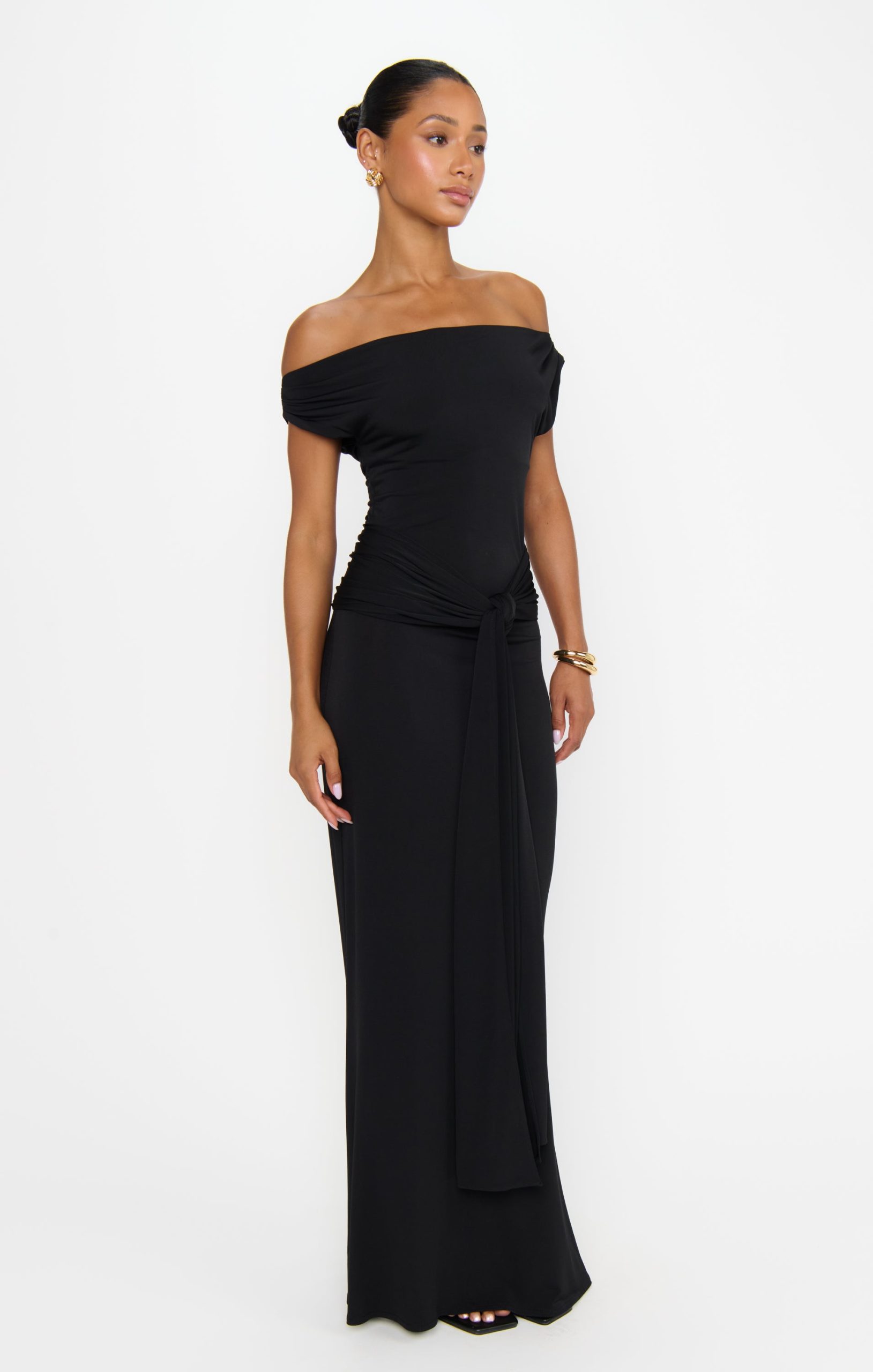 Winona Wrap Maxi Dress ~ Black - Image 3