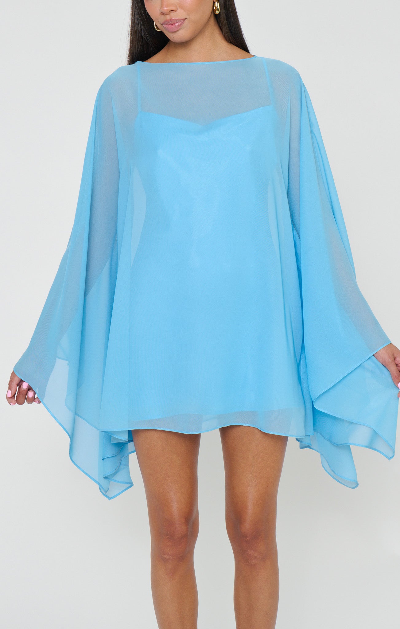 Olsen Mini Dress ~ Baby Blue Chiffon - Image 3