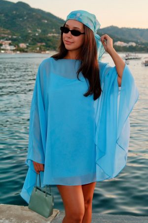 Olsen Mini Dress ~ Baby Blue Chiffon